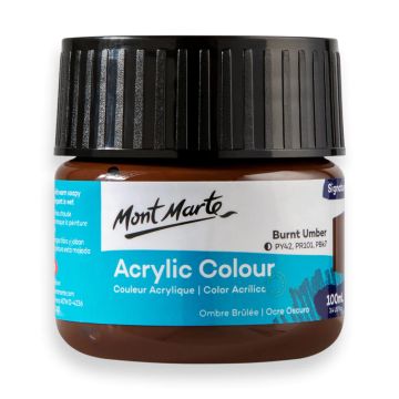 Mont Marte Acrylic Colour Paint 100ml - Burnt Umber