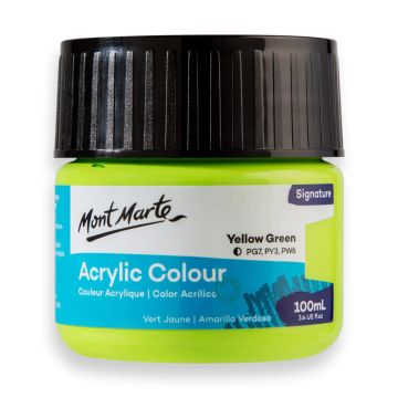 Mont Marte Acrylic Colour Paint 100ml - Yellow Green