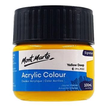 Mont Marte Acrylic Colour Paint 100ml - Yellow Deep