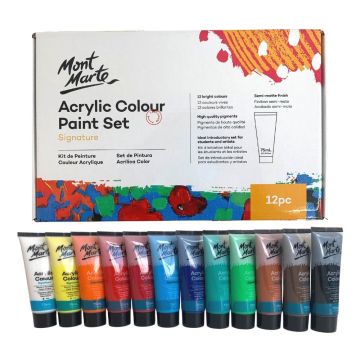 Mont Marte Acrylic Colour Paint Set 12pc x 75ml