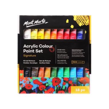 Mont Marte Signature Acrylic Paint Set 18pc x 36ml