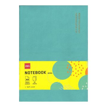 Leather cover A5 Notebook 80s Soft cover Blue Deli - N135L