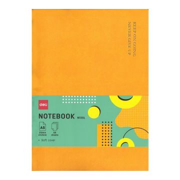 Leather cover A5 Notebook 80s Soft cover Orange Deli - N135L