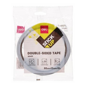 Double Side Tape 12mm x 10 yrd Deli - 30405