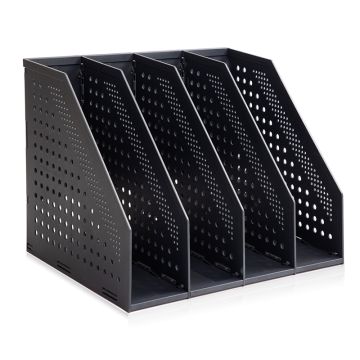 Magazine File Rack Grey 3 Compartment Deli - 78996