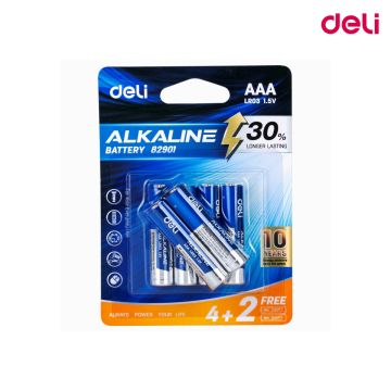 Battery Alkaline AAA LR03 4+2 pcs Deli - 82901