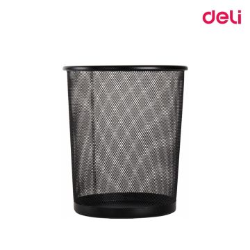Waste Bin Metal Medium Black Deli - 9188