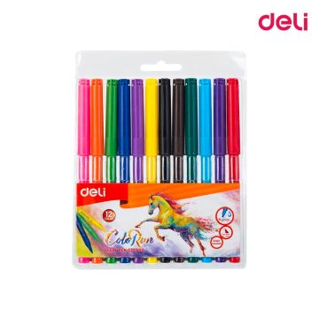 Felt Pen ColoRun 12 col. Deli - C10003