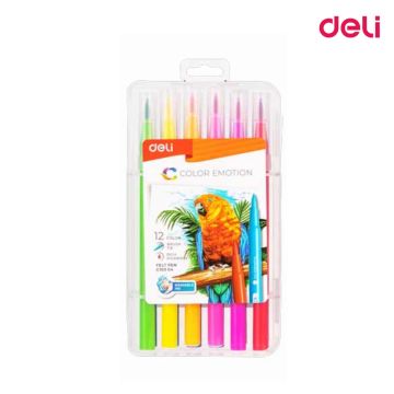 Color Emotion Felt pen brush tip set of 12 Deli - C10304