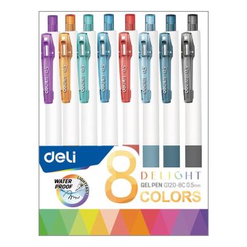 Gel Pen Bullet Tip 0.5mm Asst.Deli G1208-C