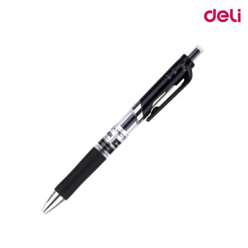 Gel Pen 0.5mm Black Bullet Tip Deli Q10420