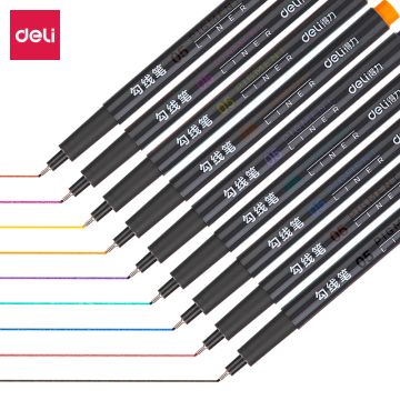 Fine Liner Tip 0.45mm 9 Colour Set Deli - S572