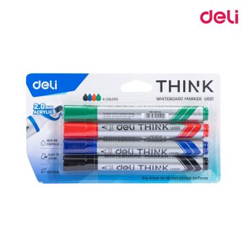 Whiteboard Marker Bullet Tip Set Of 4 Deli - U00101 