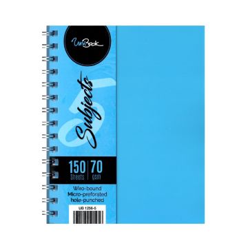 Hard Plastic Cover 5 Subject A5 Book UNIBOOK - Sky Blue