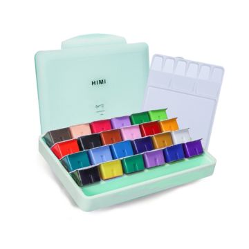مجموعة ألوان HIMI الغواش، 24 لون × 30 مل - أزرق