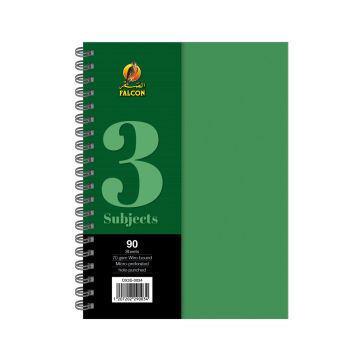 University Book 3 Subjects - A4 Green