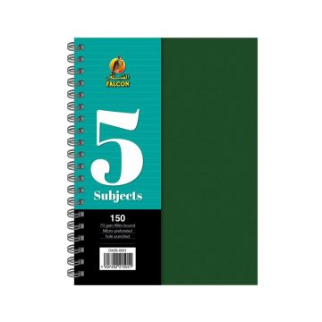 University Book 5 Subjects - A4 Dark Green