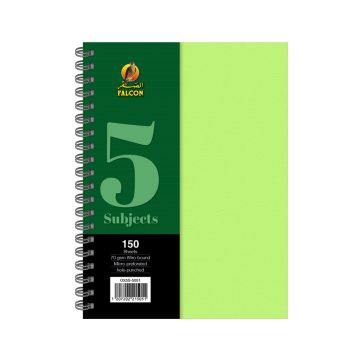 University Book 5 Subjects - A4 Light Green