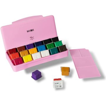 MIYA Gouache Paint Set, 18 Colors x 30ml Pink - TST18