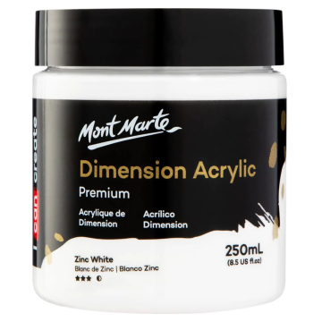 Mont Marte Dimension Acrylic 250 ml - Zinc White