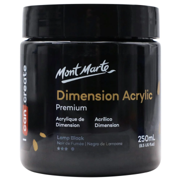 Mont Marte Dimension Acrylic 250 ml - Lamp Black
