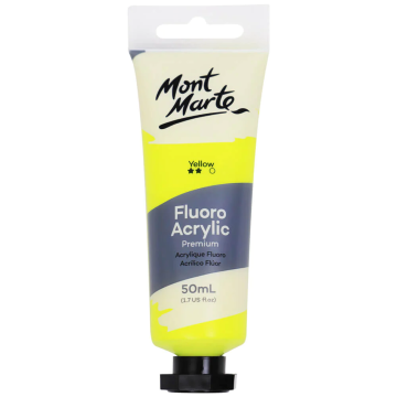 Mont Marte Fluoro Acrylic Paint 50ml - Yellow