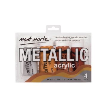 Mont Marte Metallic Acrylic 4pc x 50ml