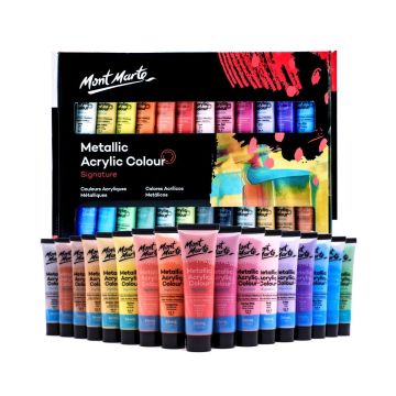 Mont Marte Metallic Acrylic Paint Set 24pc x 36ml