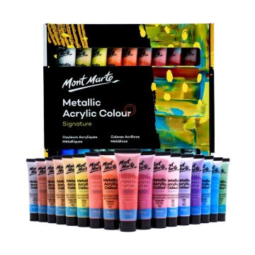 Mont Marte Metallic Acrylic Paint Set 36pc x 36ml