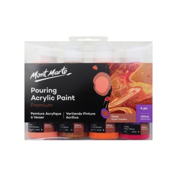 Mont Marte Pouring Acrylic 120ml 4pc - Coral