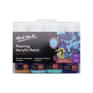 Mont Marte Pouring Acrylic 120ml 4pc - Golden Beach