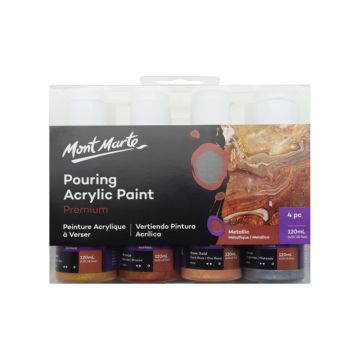 Mont Marte Pouring Acrylic 120ml 4pc - Metallic