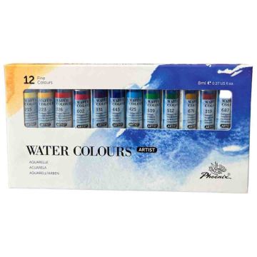 Water color tubes Aquarelle set of 12x8ml  PW1208A