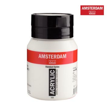 Acrylic Paint 500ml - Titanium White 105 - 17721052 Amsterdam