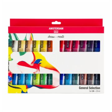 Amsterdam Acrylic Art Set (Pack of 24x20ml Tubes)
