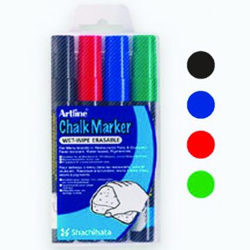 Chalk Marker Ser of 4 Standard Colour - 4mm Artline
