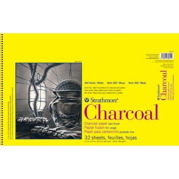 Strathmore 330-11 Charcoal Pad 300 Series Wire Bound 11" x 17"