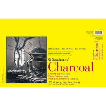 Strathmore 330-111 Charcoal Pad 300 Series Tape Bound 11" x 14"