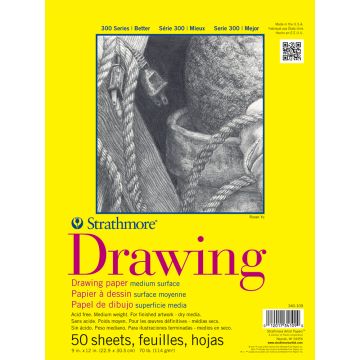 Strathmore 340-109 Drawing Pad Medium Surface 9" x 11"