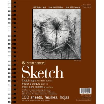 Strathmore 455-3 Sketch Pad 400 Series 100 Sheets 9" x 11"