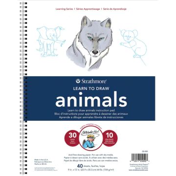 Strathmore 25-050 Learning Series Drawing Pad, 9" x 12" Animals