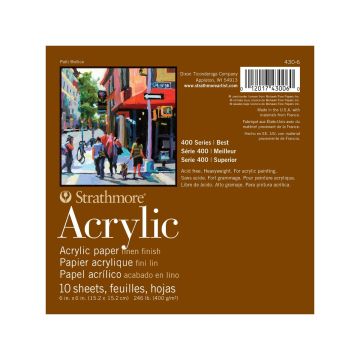 Strathmore 430- 6 Acrylic Pad Linen Finish 400 Series 6" x 6"