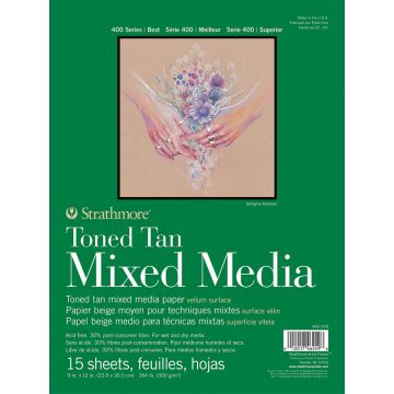 Strathmore 462-209 Toned Tan Mixed Media Paper Pads 9" x 12"