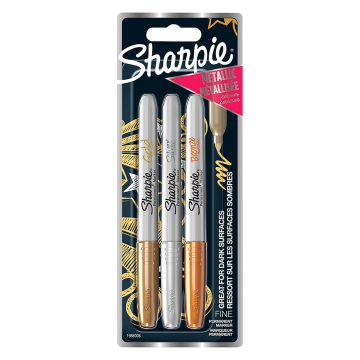 Sharpie Permanent Marker Metallic Multicolor Set of 3