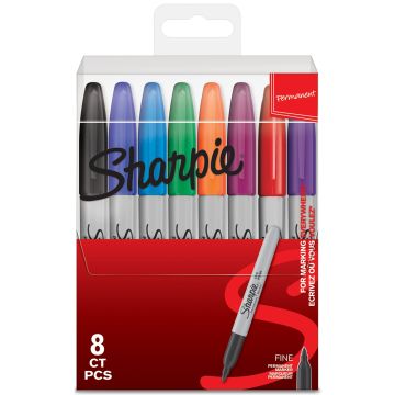 Sharpie Fine Tip Permanent Marker Assorted 8 Pieces