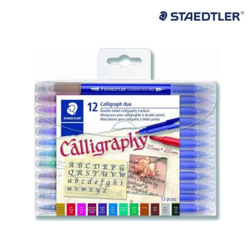 Staedtler Double-Ended Calligraphy Pen Pack of 12 Assorted Colours