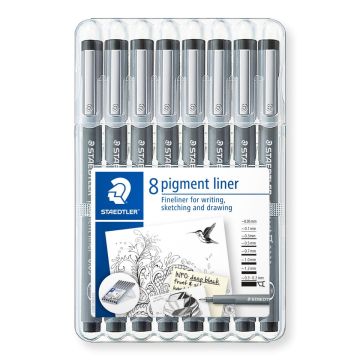 Pigment Liner set of 8 Staedtler 308-SB8
