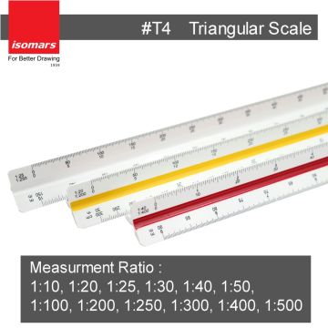 Triangular Scale - 1:10,1:20,1:25,1:30,1:40,1:50,1:100,1:200,1:250,1:300 T4 Isomars