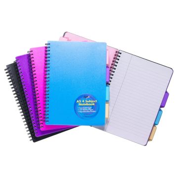 دفتر ملاحظات 4 مواضيع بسلك مزدوج A5 متنوع - تايجر1