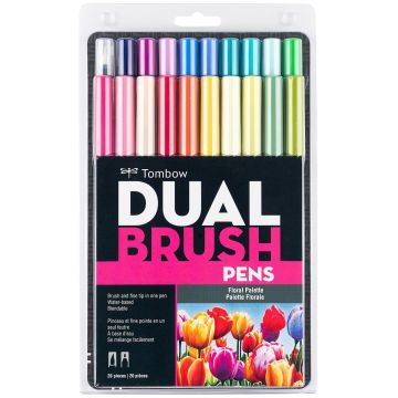 Tombow Dual Brush Pen Art Markers, 20C Set, Floral Palette - 56192